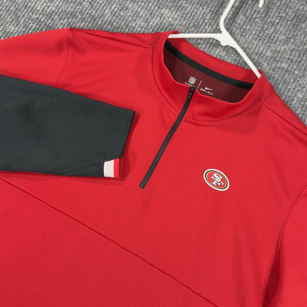 San Francisco 49ers On Field Nike Dri Fit Quarter Zip Mens 2XL Red Pullover